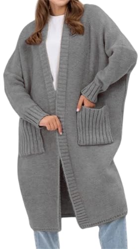 Udeniy Womens Casual Cardigant Sweater Fashion Long Sweater Jacket Long Sleeve Solid Plus Size Cardigant With Pockets
