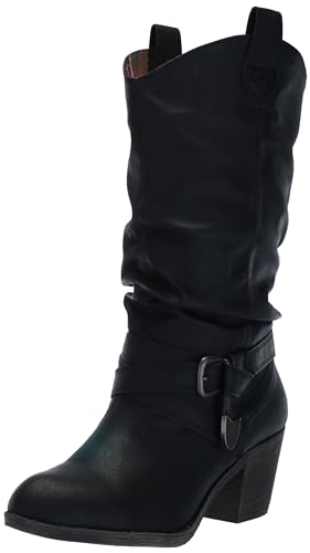 Rocket Dog Women's Sidestep Lewis PU Mid Calf Boot, Black, 8.5