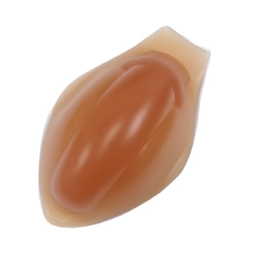 Wisfancy Silicone Bulge Pouch Pads Men Self-adhesive Crotch Enhancer Front Enhancing Underwear Cup for Swimwear Briefs Shorts, Penis Bulge Shape, Light Brown