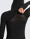 CRZ YOGA Butterluxe Womens Hooded Workout Jacket Athletic Running Zip Up with Back Mesh Vent and Thumb Holes Black Large