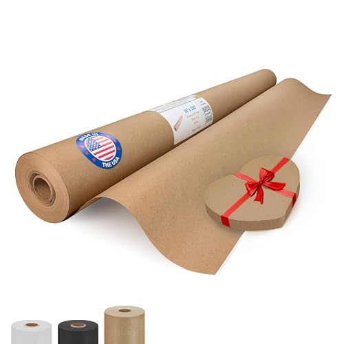 Brown Kraft Paper Roll 36" x 2160", 180 feet - Brown Wrapping Paper 30lb Thickness - Craft Paper for Packing, Moving, Shipping & Crafts/Arts - 100% Recycled Natural Wrapping Paper by IDL Packaging