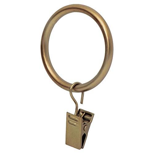 Ivilon Drapery Curtain Clip Rings - Clips Ring for Panels 1.7", Set of 14 Warm Gold