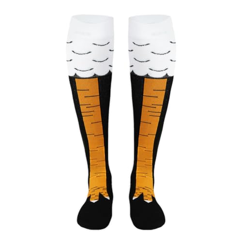 Junely Compression Socks for Women Knee High Chicken Leg Socks for Halloween Thanksgivings Christmas Running Support Nurses Pregnancy Flying Sports Gifts Black
