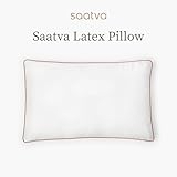 Saatva Latex Pillow - Standard Loft (4" - 5") - Hypoallergenic Pillow with Shredded Latex Core - Breathable - Machine Washable Organic Cotton Cover - King (34"x16") 1 Pack