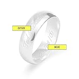 EVE'S ADDICTION Custom Engraved Sterling Silver Men's & Women's 6mm Ring (ring sizes 13) Personalized Wedding Bands - Class Rings - Initial Ring - Gifts for Mom