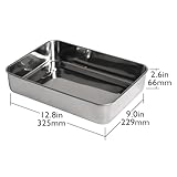 Lindy's Stainless Steel 9 X 13 Inches Covered Cake Pan with Stainless Steel Lid, Deep Pan for Baking Cakes, Breads, Casseroles, Fish, Vegetables and More