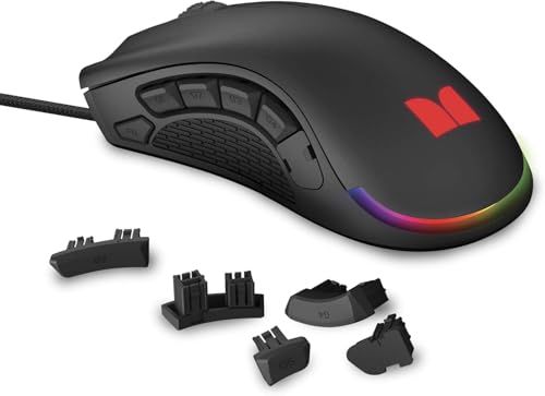 Monster Alpha 9.0 RGB Wired Gaming Mouse, Customizable Buttons, Programmable LED Lighting, True 16,000 Adjustable DPI, Ergonomic Optical PC Gaming Mouse for PC Gaming, Black