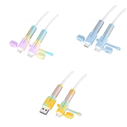 [3 Pairs] Charging Cable Protector – Universal Cable Protectors for Cords – USB, Type-C, iPhone – Durable Silicone Charger Cable Protector for Cord Protection – for Home, Office, Travel