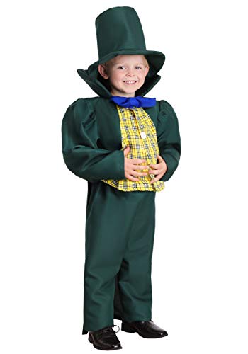 Fun Costumes Kid's Munchkin Mayor Costume & Top Hat | Boys Cosplay Outfit | Lollipop Prop Bundle Set XL Green