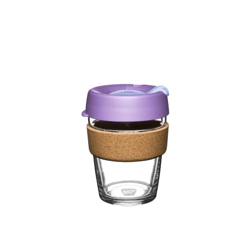 KeepCup Brew Cork - Reusable Coffee Cup Tempered Glass and Natural Cork, M 12oz/340ml - Moonlight