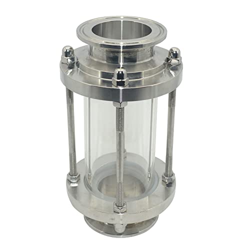Megairon 2" 51MM Flow Sanitary Straight Sight Glass Tri Clamp Type Stainless Steel SS316