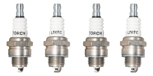 4PK TORCH L7RTC Spark Plug Replace for Champion 859/RCJ7Y 863/RCJ8Y 852/RCJ6Y 853/CJ7Y 848/CJ8Y 858/CJ6Y, for NGK 6703/BPMR7A BPM7A BPMR6A, for BOSCH WSR5F 7547/WSR6F, for DENSO W22MPR-U, OEM