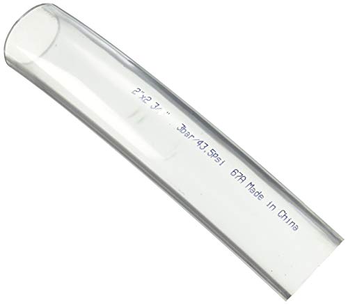 Duda Energy Clear Vinyl PVC Tubing 2" ID, 1 Foot Length, Flexible 63A Hardness