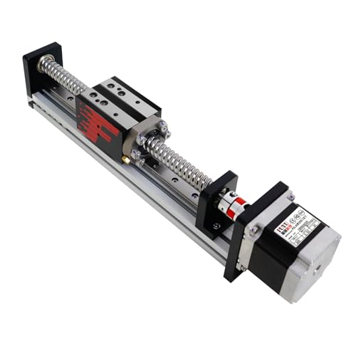 FUYU FSL40 Version 2.0 Linear Guide Table Ball Screw Motion CNC Linear Guide Stage Actuator Motorized Nema 23 Stepper Motor[100mm Stroke Work Size]