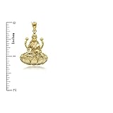 Certified 10K Yellow Gold Hindu Goddess Lakshmi (Luxmi) Pendant