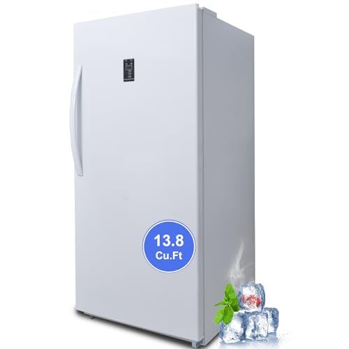 SMETA Upright Deep Freezer 13.8 Cuft, Stand Up Freezer Frost Free Standing Freezer Upright, Garage Ready Upright Freezer/Freezerless Refrigerator Convertible Vertical, White