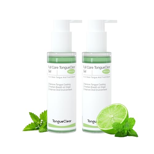 Tongueclear Tongue Cleaner Gel | Fresh Mint Tongue Cleaning Paste | Bad Breath and Halitosis | Mouth Odor Eliminator | Use with Tongue Brushes & Scrapers (2 Pack)…