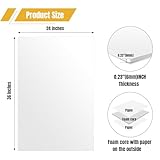 3 Pack White Foam Board 24"x36", 0.23" Thick Foam Core Board for Projects, White Poster Board for Painting, Displaying, and Craft Projects