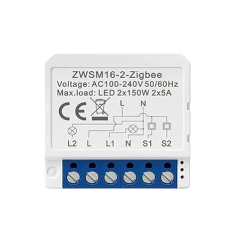 Zwsm16-W2 | Tuya WF/Zigbee Smart Module, Light Switch DIY Breaker Neutral/No Neutral Wire Control Work with Alexa Home New 2026 High for Reliable Electronic Component, Precision, Stable Performance