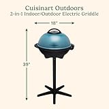 Cuisinart Indoor/Outdoor Electric Griddle, 2-in-1 Portable BBQ with Flat Top Non-Stick Cooking Surface, Adjustable Heat, Stand/Tabletop Options for Cookouts, Barbecues & Small Spaces, No Tools Needed