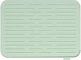 Brabantia Sinkside Silicone Dish Pot Drying Mat (Jade Green) Soft, Non-Slip Kitchen Counter Sink Top Drainer for Dishwashing
