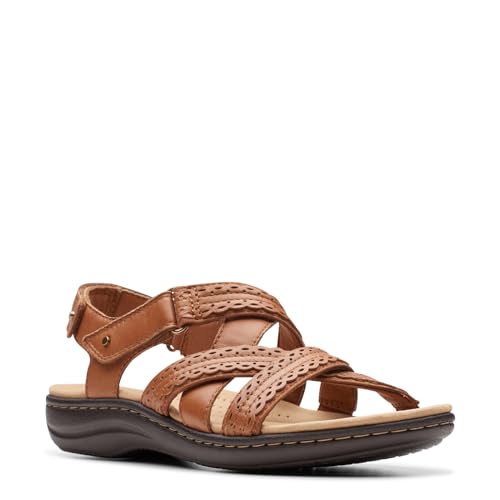 Clarks Women's Laurieann Rena Flat Sandal, Tan Combi, 9