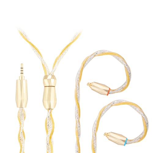SYRNARN MMCX 2.5mm Balanced Cable, 7N high Conductivity Copper, 6N Silver Coated OCC, 2.5mm with MMCX, Compatible with Dunu TITAN6, DK3001Pro, DK4001, IE600, IE900, AKG N5005, Hi-Res Audio Tangle-Free