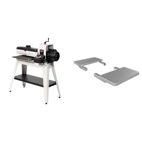 JET 16" x 32" Oscillating Drum Sander, 10 FPM, 1Ph 115V (JWDS-1632OSC) & Infeed/Outfeed Tables (723521),Silver