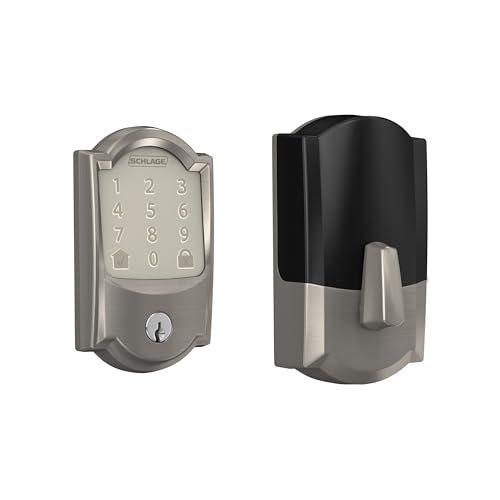 Schlage Encode Smart WiFi Deadbolt Lock for Front Door - Keyless Entry with App or Touchscreen - Works with Alexa, Hey Google, & Airbnb - Create Codes for Guests - Satin Nickel Silver