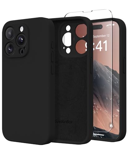 SuydanBox Magnetic for iPhone 12 Pro Max Case, Compatible with MagSafe, [Full Camera Protection][Screen Protector] Silicone Shockproof Protective Phone Case for iPhone 12 Pro Max 6.7", Black