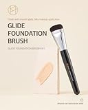 STUDIO17 Flat Foundation Brush for Liquid Makeup | Liquid Foundation Brush with Flat Top | Korean Makeup Brush with Super Micro Bristles | Studio Quality Makeup Tool