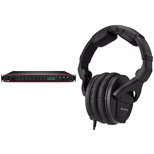 Focusrite Scarlett 18i20 3rd Gen USB Audio Interface and Sennheiser Professional HD 280 PRO Over-Ear Monitoring Headphones,Black