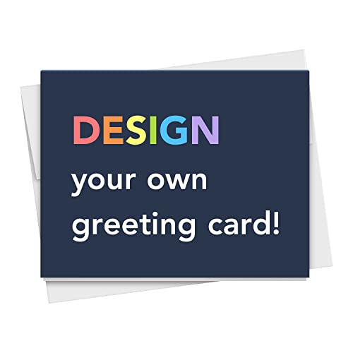 Personalized Greeting Cards & Envelopes, Design Your Own Custom Printed Wedding, Holiday, Birthday & Graduations Cards – Make Your Choice of Text & Graphic – 4.25" x 5.5" – 50 per Pack (Horizontal)