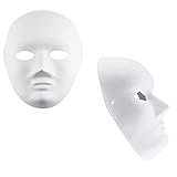 Oruuum 12 PCS DIY Full Face Masks, Paintable Paper Mask, White DIY Mask, Masquerade Mask, Mardi Gras Mask, Party Full Face Masks