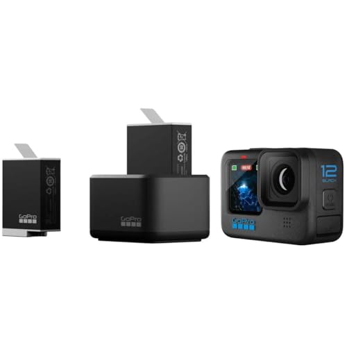 GoPro Dual Battery Charger + 2 Enduro Batteries (HERO12 Black/HERO11 Black/HERO10 Black/HERO9 Black) - Official GoPro Accessory