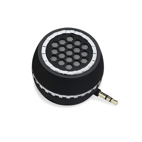 Leadsound Portable Speaker, Crystal 3W 27mm 8Ω Mini Wireless Speaker with 3.5mm Aux Audio Jack Plug in Clear Bass Micro USB Port Audio Dock for Smart Phone, for Pad, Computer (Black)