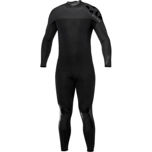 BARE 7MM Revel Men's Full Wetsuit | Combines Comfort and Flexibility | Made from a Blend of Neoprene and Laminate | Designed for All Watersports Including Scuba Diving and Snorkeling | Grey - 2XLS