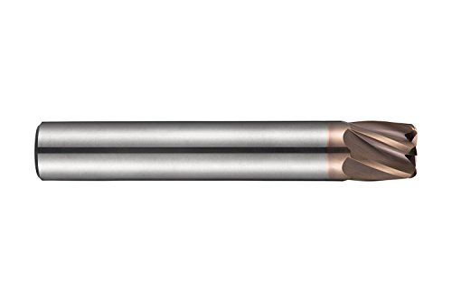 Dormer S53612.0XR2.0 Shank High Feed End Mill, TiSiN Coating, HM, R 2 mm, 12 mm Head Diameter, 12 mm Flute Length, 75 mm Full Length