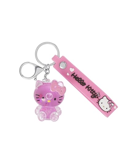 SALLY ROSE Hello Kitty Keychain Acrylic Liquid Molded Full Body Official License, Cute Bag Charm, Kawaii Keychain