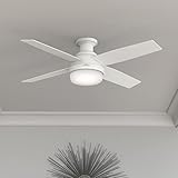 Hunter Fan Company 59242 Hunter 52" Dempsey Indoor Low Profile Ceiling Fan with Light, Fresh White Finish