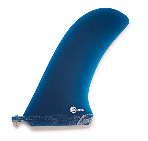 Culture Supply 9" Hatchet Noserider Longboard Surfboard Fin (Translucent Blue)