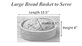 Bread Warmer Basket with Stone - Bread Baskets for Serving Tortilla, Sourdough, House Warming Gifts New Home, Terracotta, Bakers Gift for Kitchen, Bread Maker Women, Men, Birthday, Hostess Farmhouse