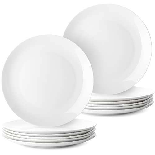 BTaT- White Dinner Plates, 10.5 inch, Set of 12, White Plates, White Dinner Plates Bulk, White Plate Set, Plates, Dinner Plates, Plates Set, Restaurant Dishes, White Porcelain Dinner Plates