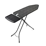 Brabantia Ironing Board C, XL Steam Unit Holder, Adjustable Height, Non-Slip Rubber Feet, Foldable, Denim Black, Size C (49 x 18 inches), Metal Frame, Free Standing, 63 inches