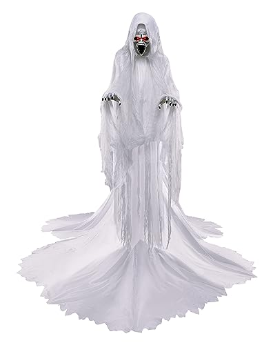 Spirit Halloween 7 Ft Emmeline Animatronic | Decorations | Animated | Light Up Red LED Eyes | Lunging Motion | Plays Sounds