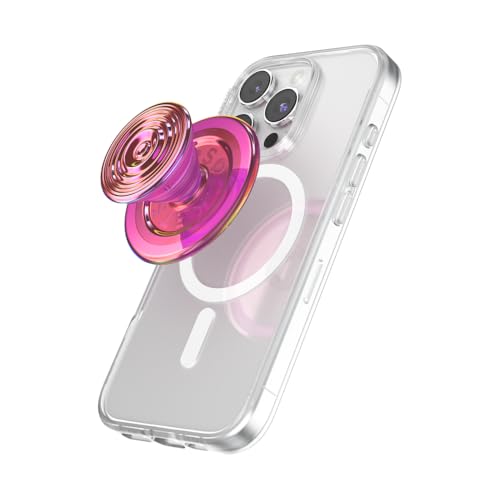 PopSockets Phone Grip for MagSafe, Secure Magnetic Phone Grip & Stand, Hands-Free Kickstand, Wireless Charging Compatible - Ripple Iridescent Absinthe