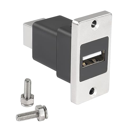 QIANRENON USB2.0 to USB B Panel Mount Print Adapter, USB 2.0 Female to USB B Female Rectangular Connector, Printer Socket, Scanner, Fax, PC, Laptop