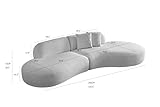 HAMORESPACE 135‘’ Luxurious Curved Sectional Sofa, Multiple Seating Positions,Modern and Stylish， Fabric Upholstery Couch for with Pillows for Living Room Office,Apartment (135'', Camel)