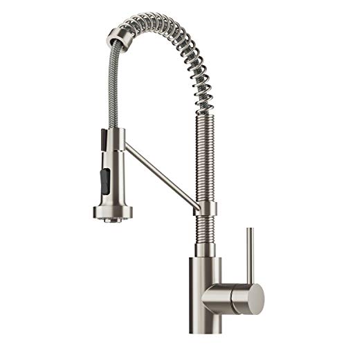KRAUS Bolden Commercial Style 2-Function Single Handle Pull Down Kitchen Faucet in Spot-Free Stainless Steel, KPF-1610SFS