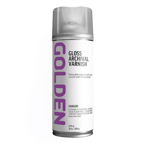 Gloss Archival Varnish by GOLDEN, 10 oz. Aerosol Can, Professional Acrylic Varnish